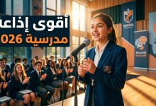طالب واثق يلقي مقدمة إذاعة مدرسية 2026 أمام زملائه في طابور الصباح